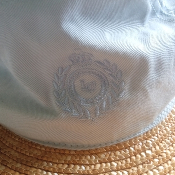 Sun Hat Golf Hat Liz Claiborne Womens Straw & Cotton Vintage Light Blue - Picture 4 of 7